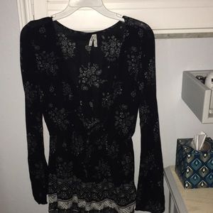 Black button up romper